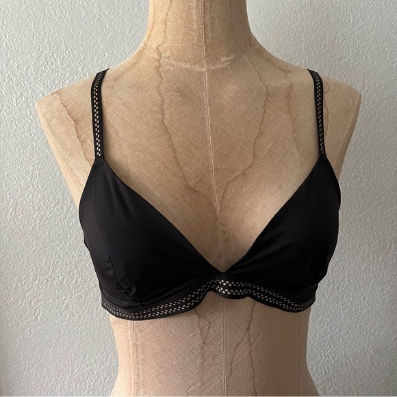 Set of 3 sz M L BRALETTE GAP DKNY Gilly Hicks Racerback Lace Gray Black Beige - Picture 3 of 9